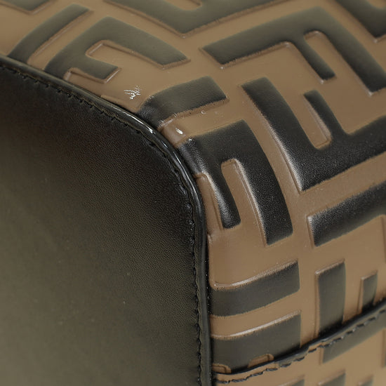 Fendi Bicolor FF Embossed Mon Tresor Mini Bucket Bag