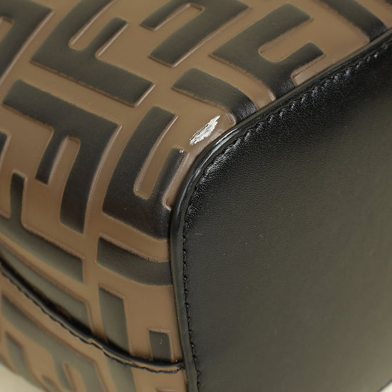 Fendi Bicolor FF Embossed Mon Tresor Mini Bucket Bag