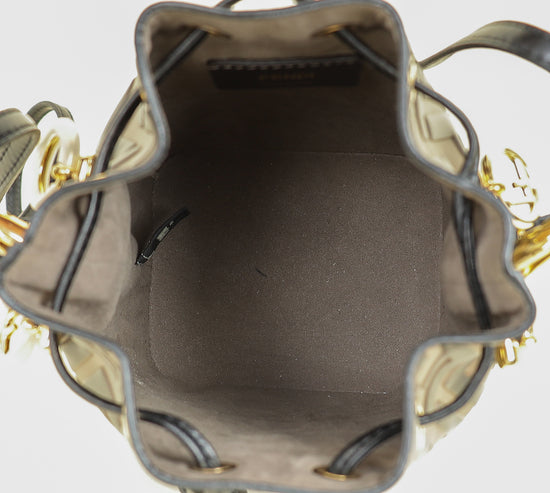Fendi Bicolor FF Embossed Mon Tresor Mini Bucket Bag