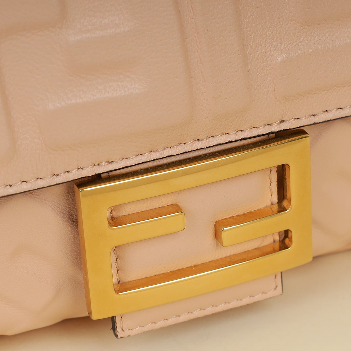 Fendi Peach FF Embossed Baguette Medium Bag-Fendi-THE CLOSET