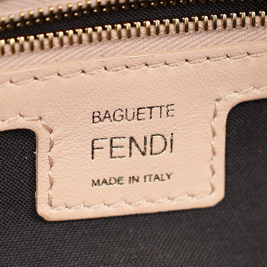 Fendi Peach FF Embossed Baguette Medium Bag-Fendi-THE CLOSET