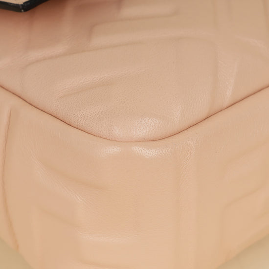 Fendi Peach FF Embossed Baguette Medium Bag-Fendi-THE CLOSET