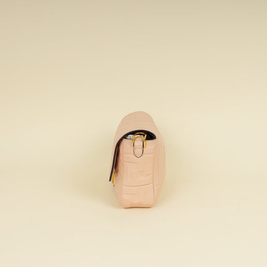 Fendi Peach FF Embossed Baguette Medium Bag-Fendi-THE CLOSET