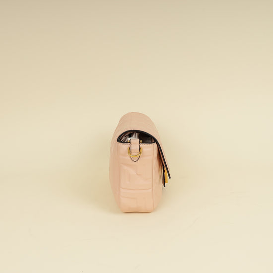 Fendi Peach FF Embossed Baguette Medium Bag-Fendi-THE CLOSET