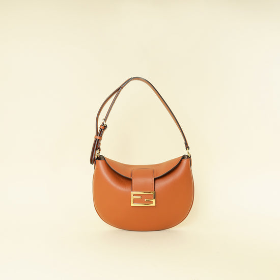 Fendi Brandy Brown Croissant Hobo Bag