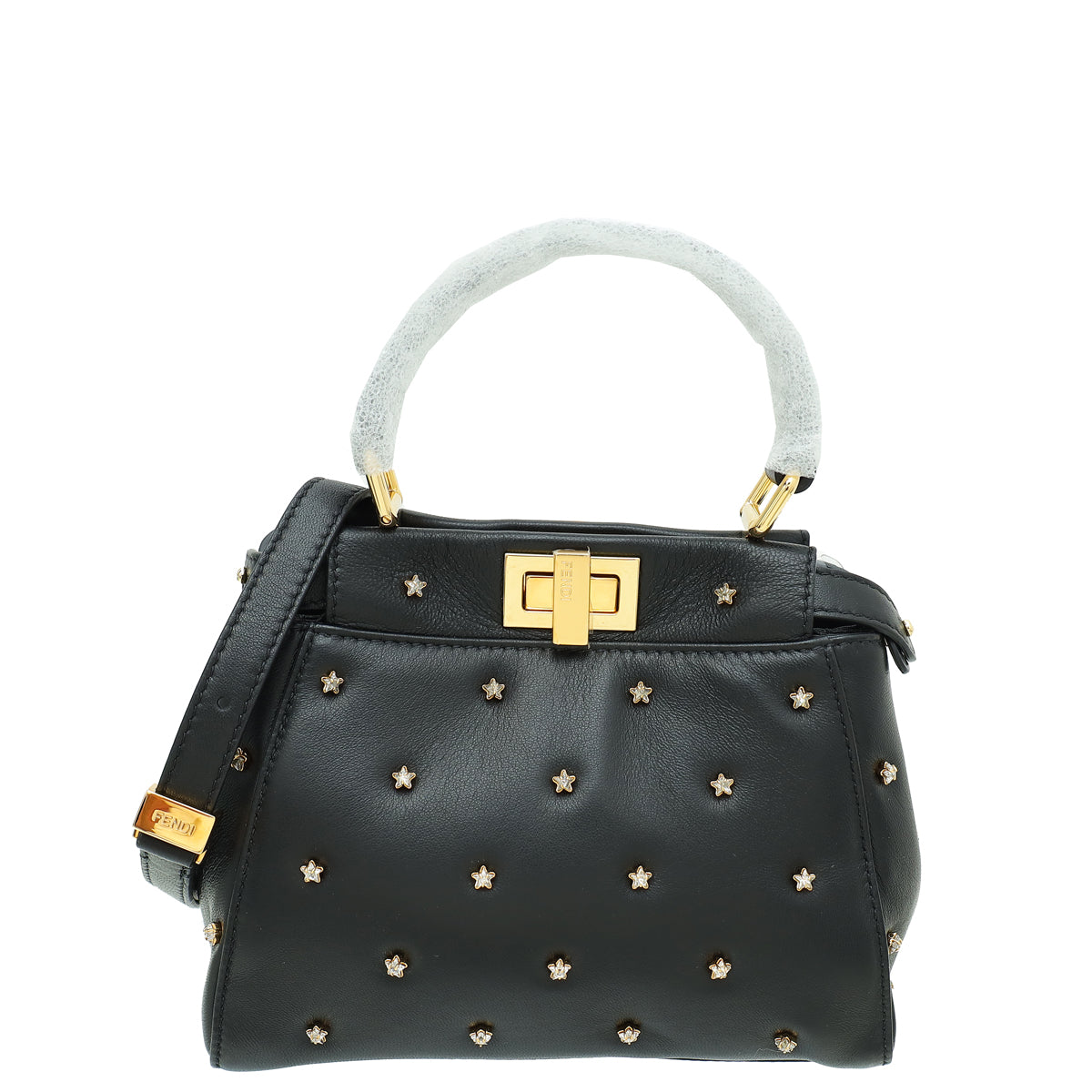 Fendi Black Peekaboo Iconic Crystal Studded XS Bag-Fendi-THE CLOSET