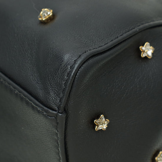 Fendi Black Peekaboo Iconic Crystal Studded XS Bag