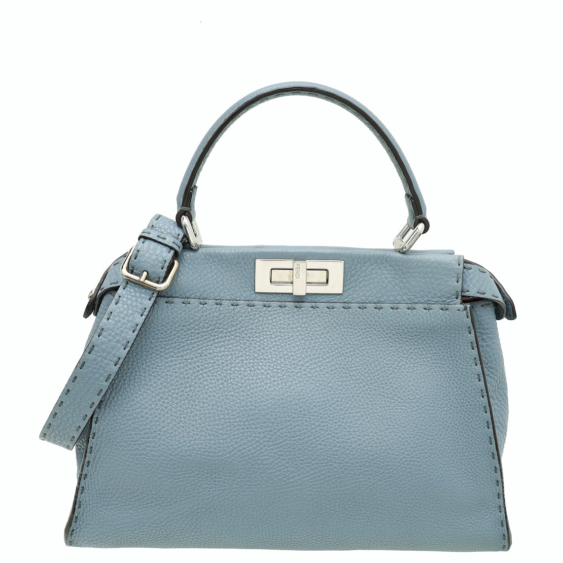 Fendi Blue Selleria Peekaboo Regular Bag-Fendi-THE CLOSET