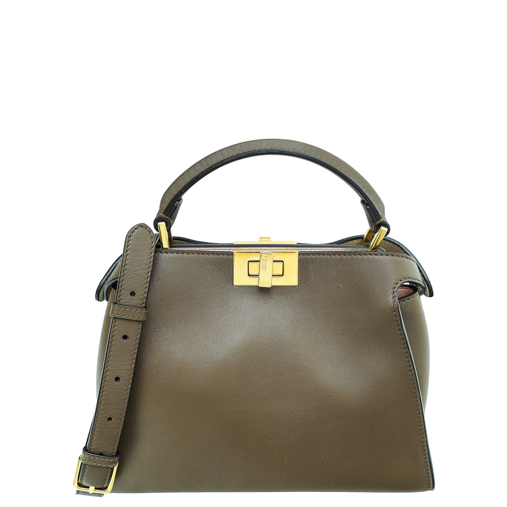 Fendi Brown Peekaboo Essentially Mini Bag THE CLOSET