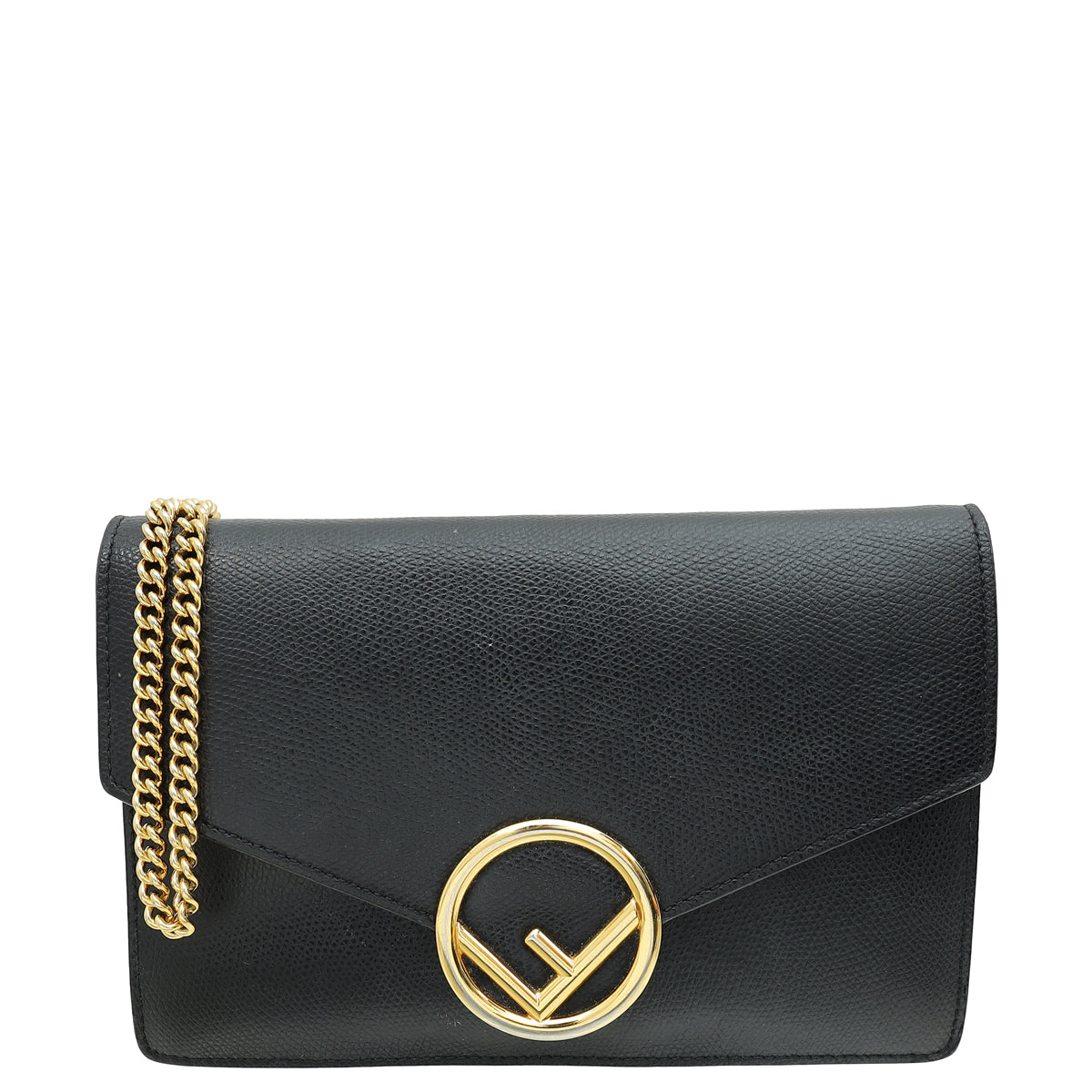 Fendi Black Medium Envelope Wallet on Chain