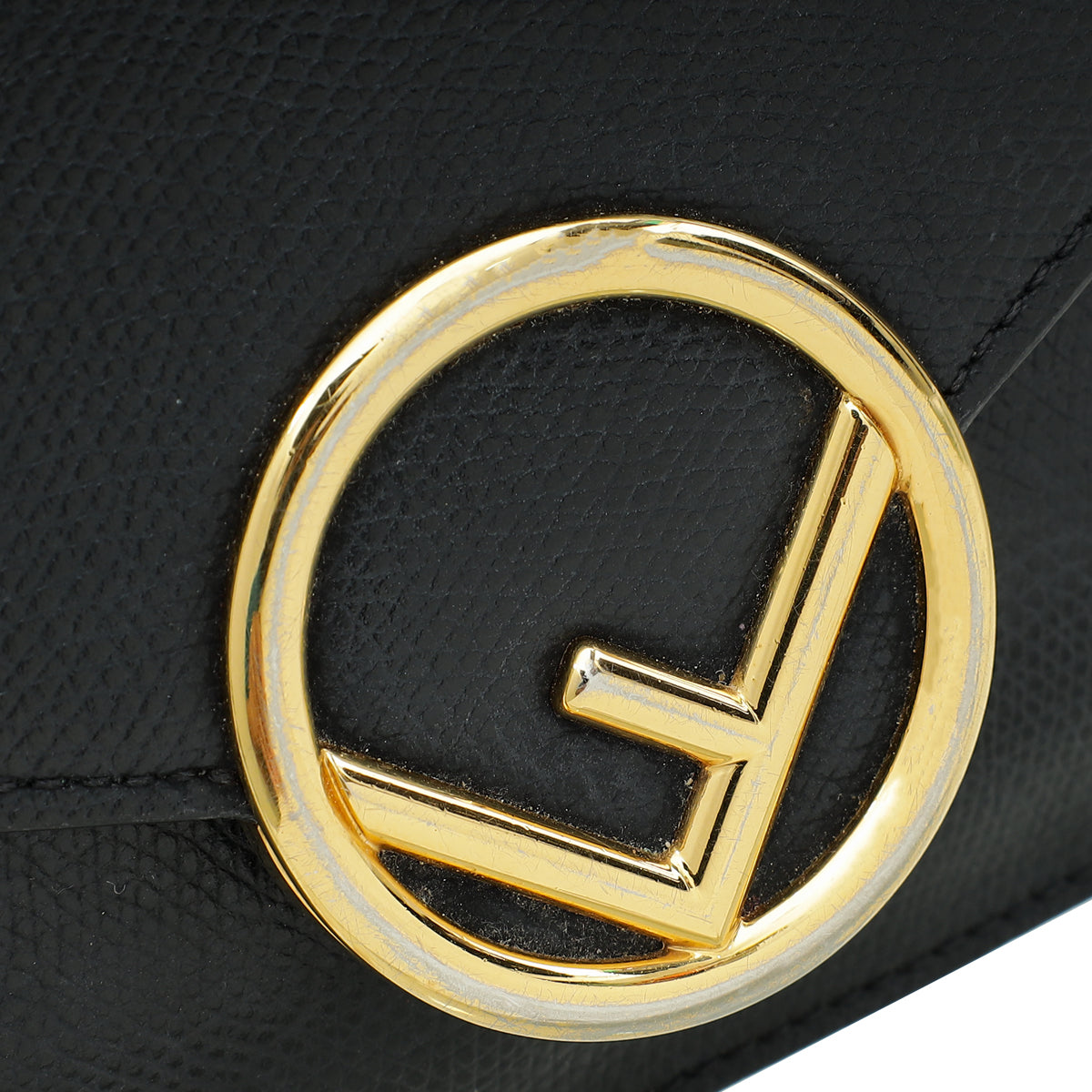 Fendi Black Medium Envelope Wallet on Chain