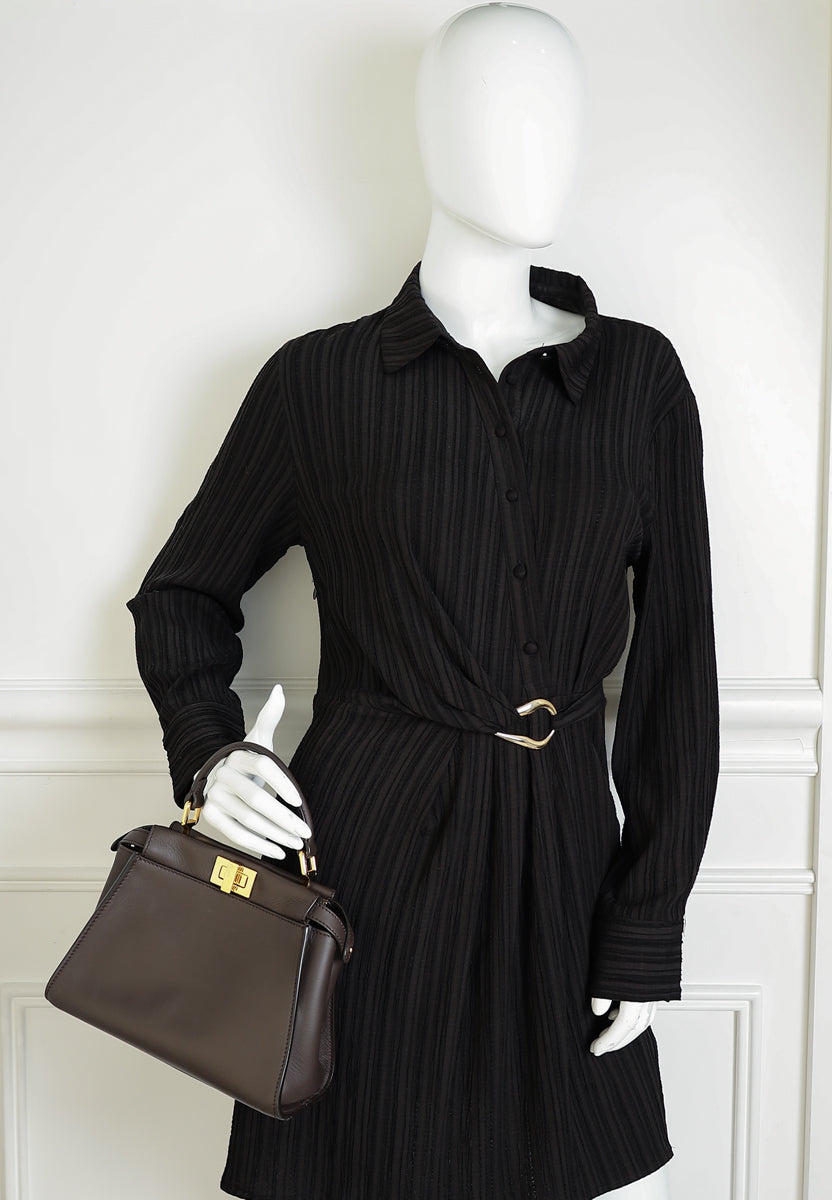 Fendi Dark Chocolate Peekaboo Mini Bag