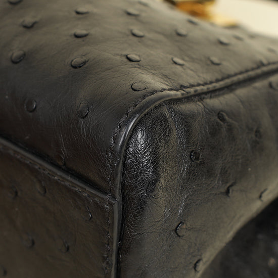 Fendi Black Ostrich Peekaboo Mini Bag