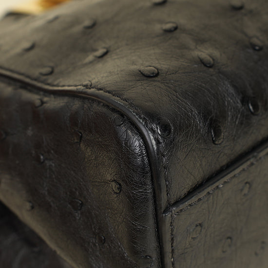 Fendi Black Ostrich Peekaboo Mini Bag