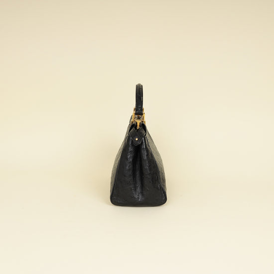 Fendi Black Ostrich Peekaboo Mini Bag