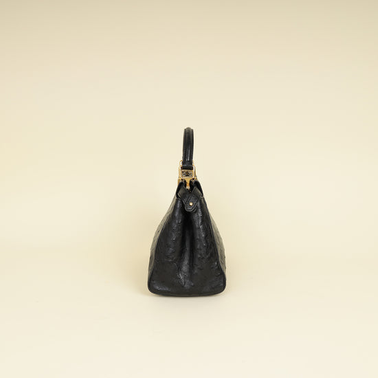 Fendi Black Ostrich Peekaboo Mini Bag