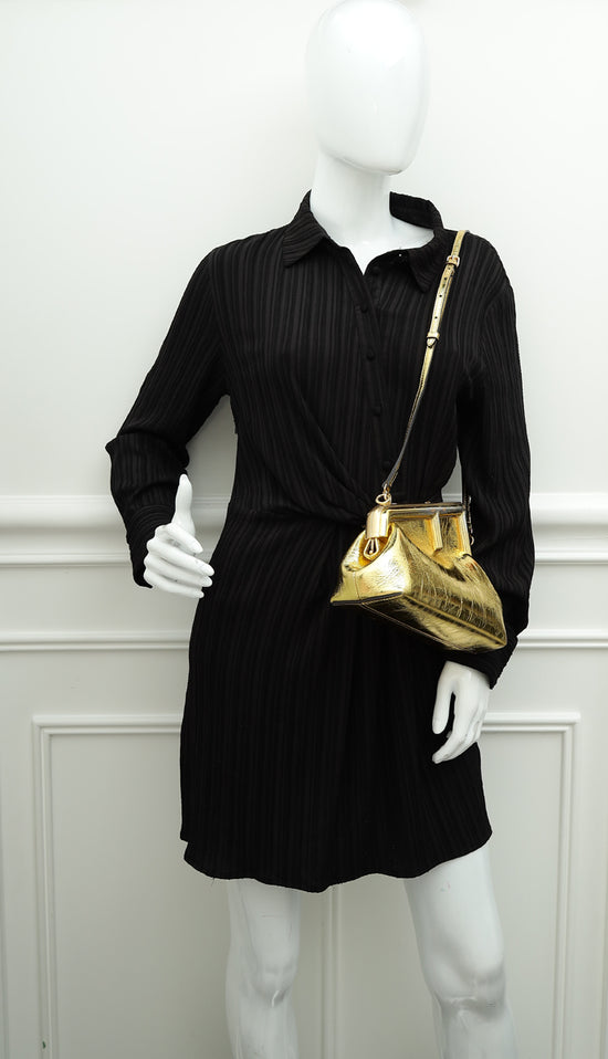Fendi Gold First Small Laminated Bag-Fendi-THE CLOSET