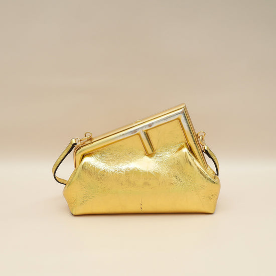 Fendi Gold First Small Laminated Bag