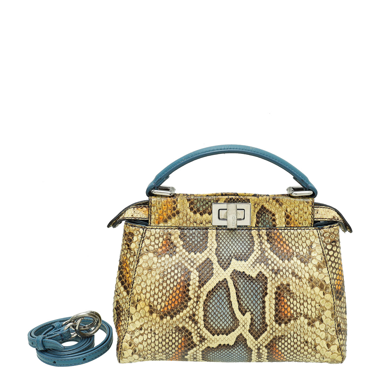 Fendi Bicolor Python Peekaboo Mini Bag-Fendi-THE CLOSET