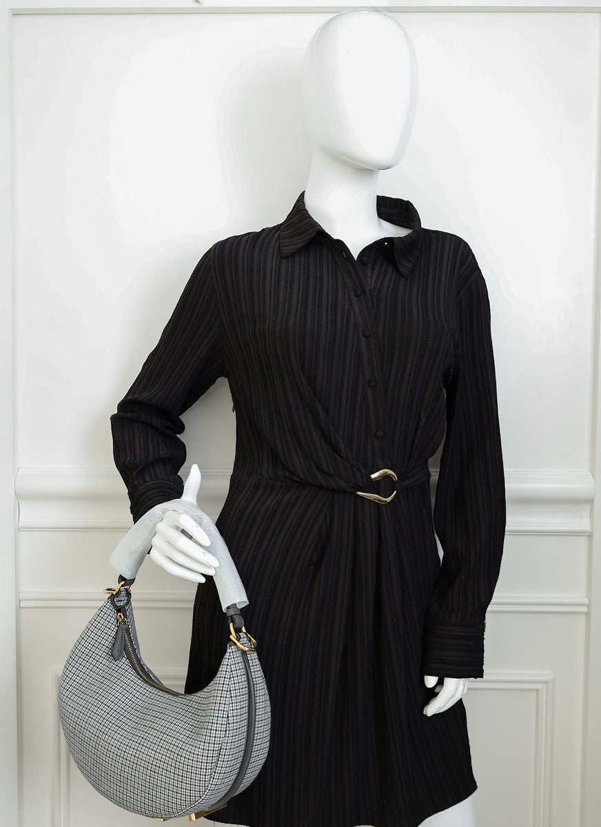 Fendi Grey Houndstooth Fendigraphy Hobo Bag