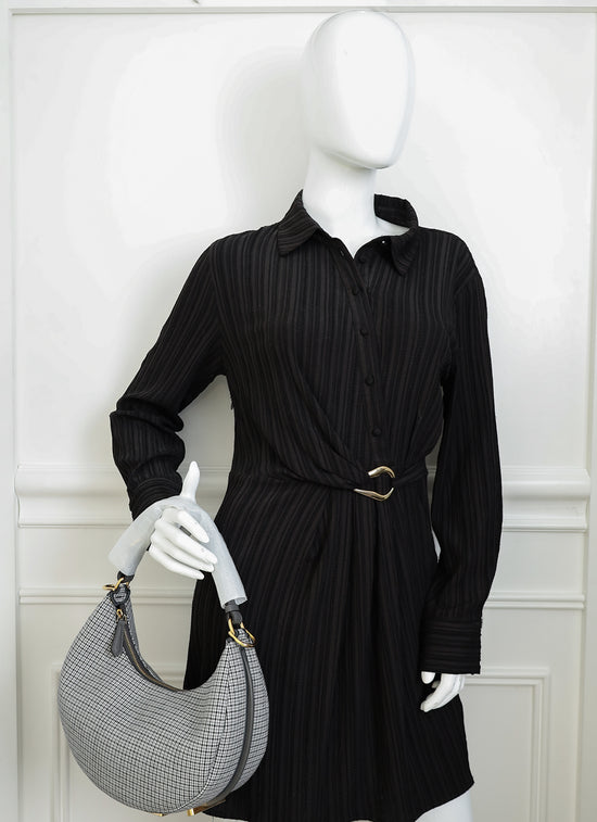 Fendi Grey Houndstooth Fendigraphy Hobo Bag