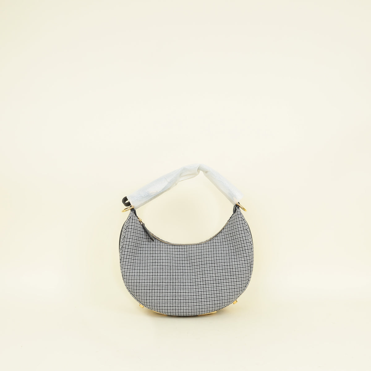 Fendi Grey Houndstooth Fendigraphy Hobo Bag