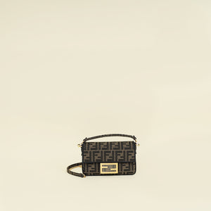 Fendi Tobacco FF Zucca Mini Baguette Bag