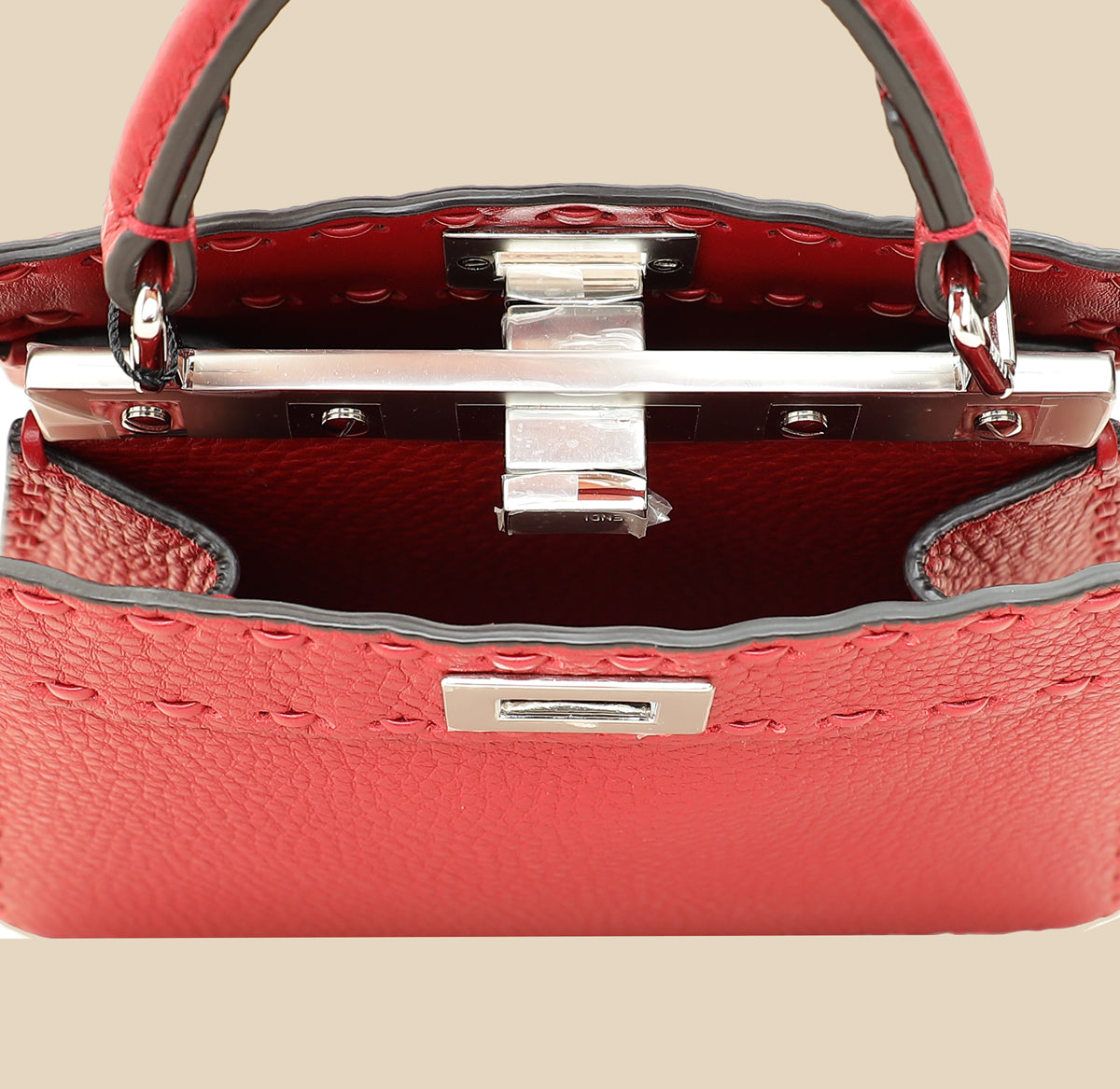 Fendi Red Selleria Peekaboo ISeeU Petite Bag-Fendi-THE CLOSET