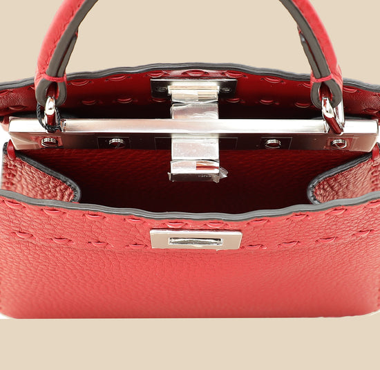 Fendi Red Selleria Peekaboo ISeeU Petite Bag-Fendi-THE CLOSET