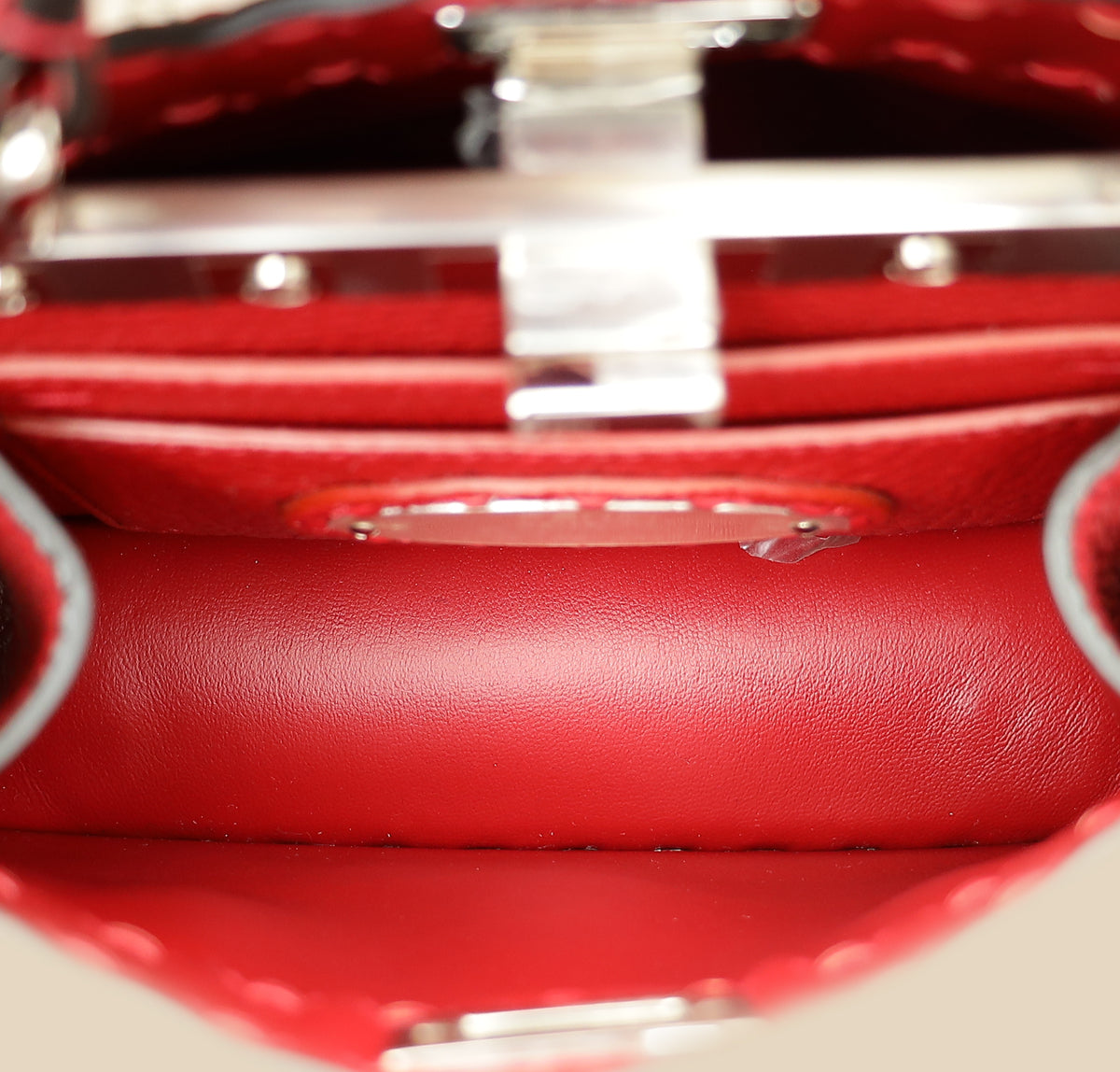 Fendi Red Selleria Peekaboo ISeeU Petite Bag-Fendi-THE CLOSET