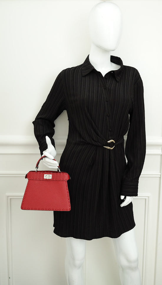 Fendi Red Selleria Peekaboo ISeeU Petite Bag-Fendi-THE CLOSET