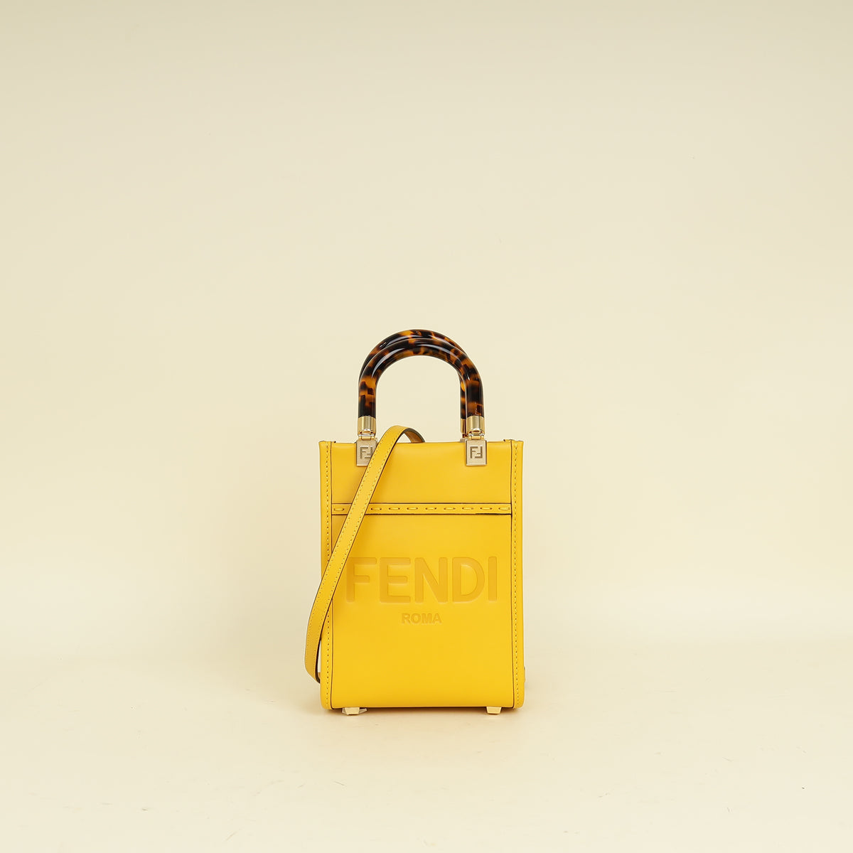 Fendi Yellow Mini Sunshine Shopper Bag