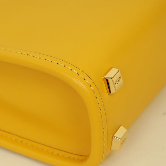 Fendi Yellow Mini Sunshine Shopper Bag