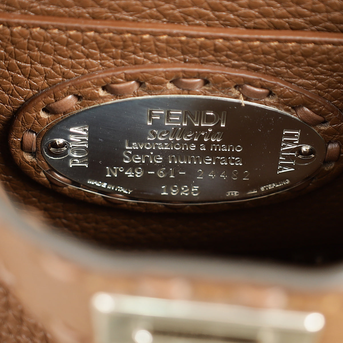 Fendi Brown Selleria Peekaboo ISeeU Petite Bag