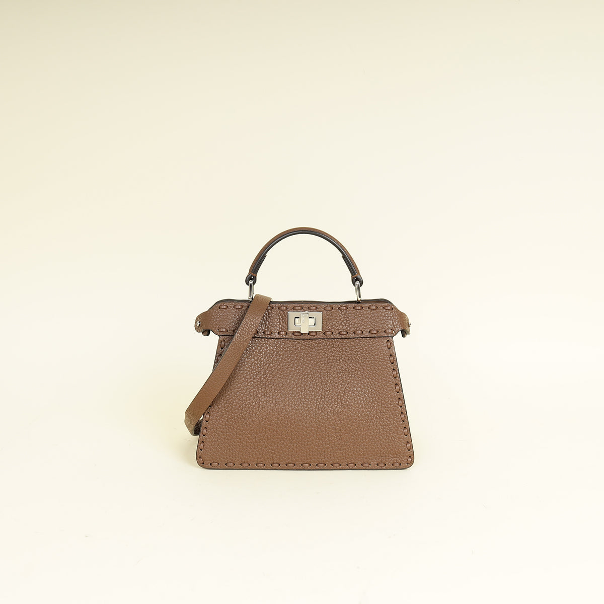 Fendi Brown Selleria Peekaboo ISeeU Petite Bag