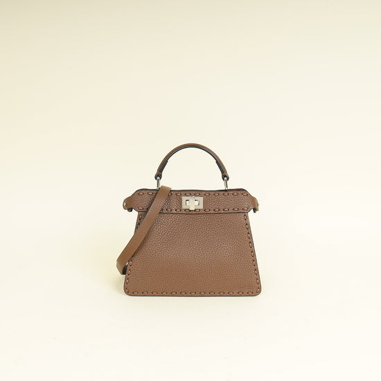 Fendi Brown Selleria Peekaboo ISeeU Petite Bag