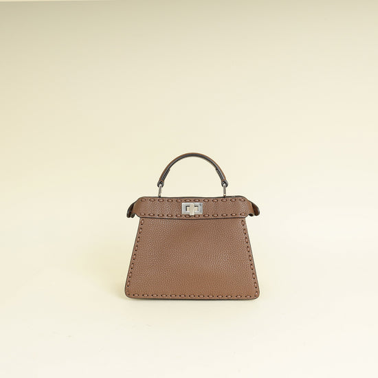 Fendi Brown Selleria Peekaboo ISeeU Petite Bag