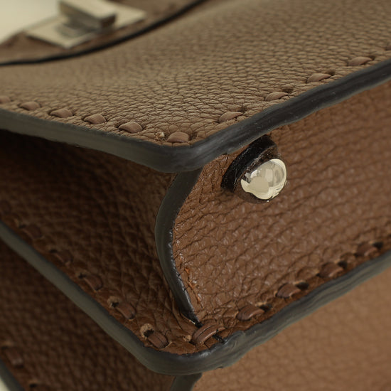 Fendi Brown Selleria Peekaboo ISeeU Petite Bag