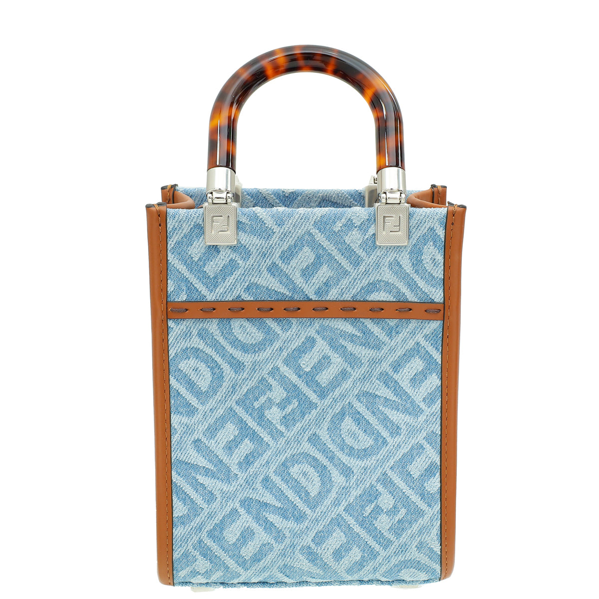 Fendi Bicolor Denim Mini Sunshine Shopper Bag-Fendi-THE CLOSET