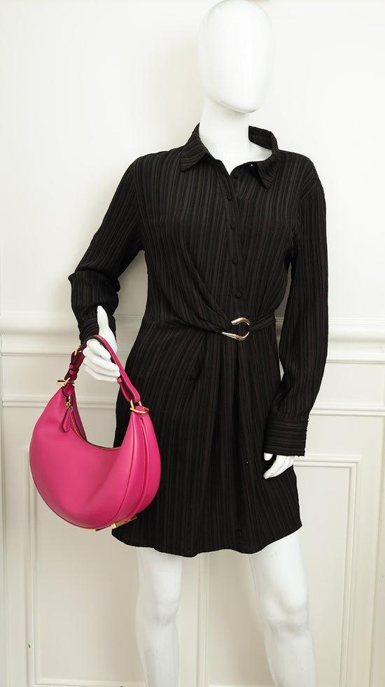 Fendi Hot Pink Vitello Grace Fendigraphy Hobo Medium Bag-Fendi-THE CLOSET