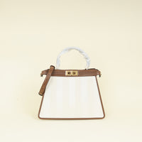 Fendi Bicolor Pequin Medium Peekaboo I SEE U Satchel Bag