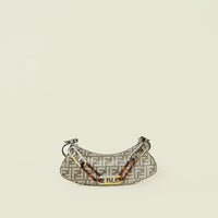 Fendi Tortora Nuvola Chenille Vitello King Plexiglass FF O'Lock Swing Bag