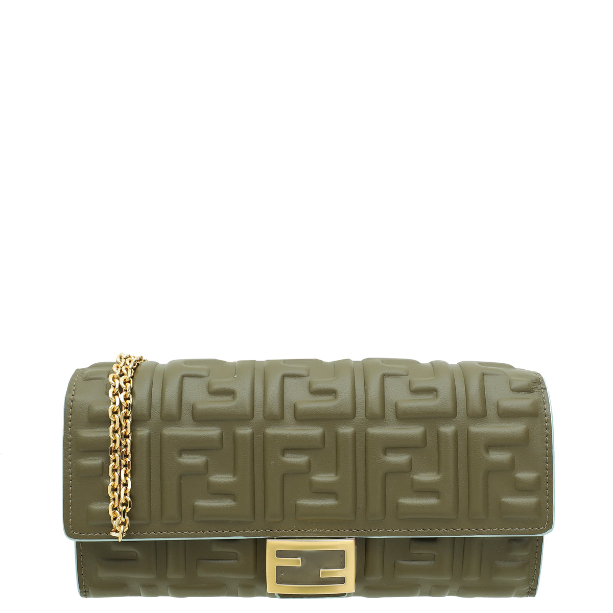 Fendi Bicolor Baguette Continental Wallet W/ Chain