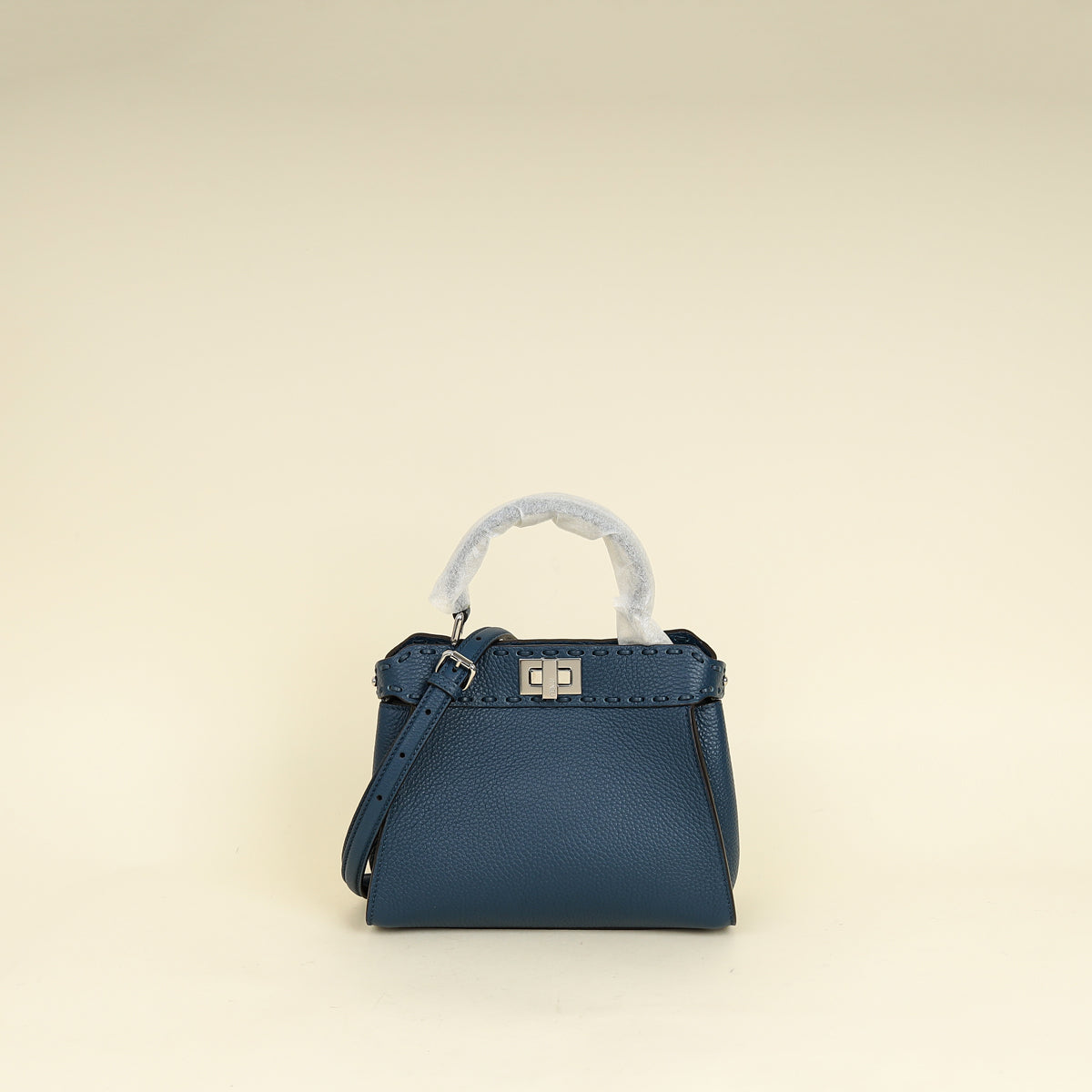 Fendi Dark Teal Selleria Mini Peekaboo Bag-Fendi-THE CLOSET