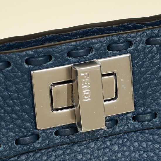 Fendi Dark Teal Selleria Mini Peekaboo Bag-Fendi-THE CLOSET