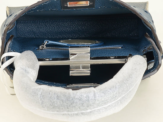 Fendi Dark Teal Selleria Mini Peekaboo Bag-Fendi-THE CLOSET
