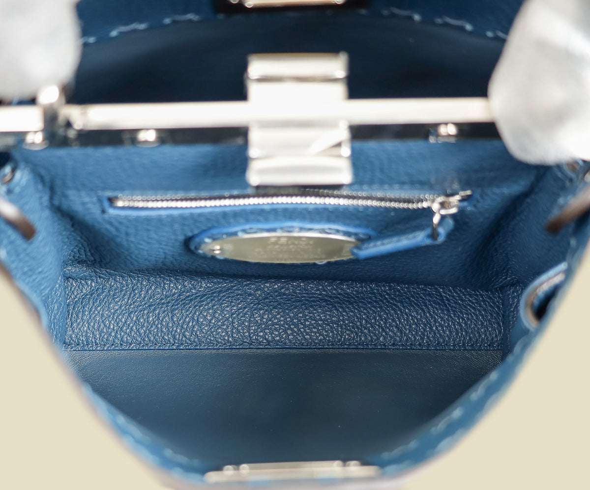 Fendi Dark Teal Selleria Mini Peekaboo Bag-Fendi-THE CLOSET