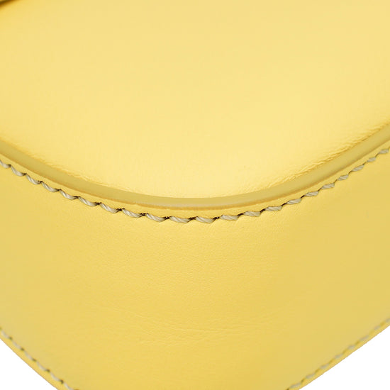 Fendi Yellow Baguette Crystal Embellished Medium Bag