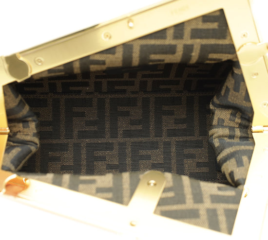 Fendi Multicolor First Small Nappa Suede Striped Inlay Bag