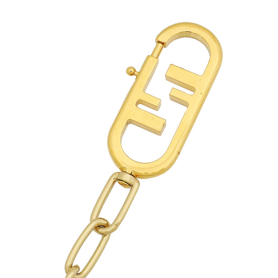 Fendi Gold FF Chain Links Shoulder Strap